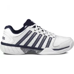 K-Swiss Men’s Hypercourt Express Leather Tennis Shoes (White/ Navy)