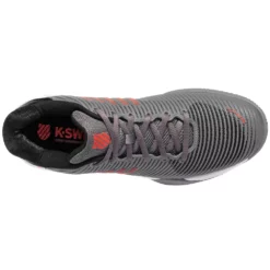 K-Swiss Men’s Hypercourt Express 2 HB Tennis Shoes (Steel Gray/Jet Black/Spicy Orange) -Tecnifibre Shop 06614 052 kswiss mens hypercourt express 2 hb steel gray jet black spicy orange top 1000 1000