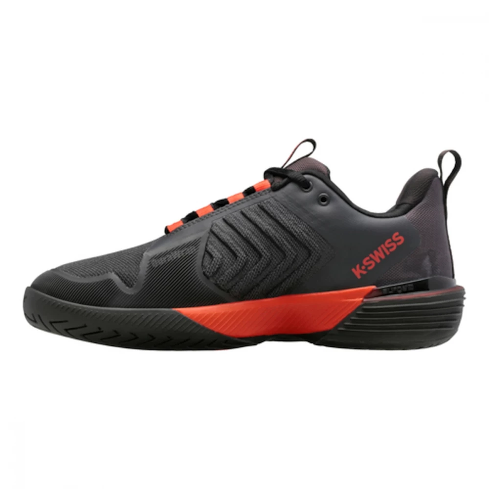 K-Swiss Men’s Hypercourt Express 2 (2E) Tennis Shoes (Jet Black/Steel Gray/Spicy Orange) 4 K-Swiss Men’s Hypercourt Express 2 (2E) Tennis Shoes (Jet Black/Steel Gray/Spicy Orange) - Image 2