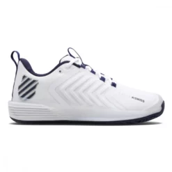 K-Swiss Men’s Ultrashot 3 Tennis Shoes (White/Peacoat/Silver)