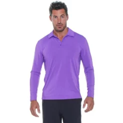 BloqUV Men’s UPF 50+ Long-Sleeve Collared Shirt (Purple)