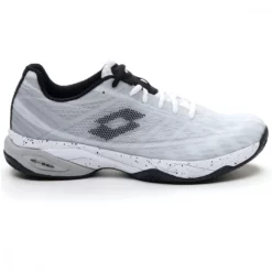Lotto Men’s Mirage 300 II Clay Tennis Shoes (White/Black/Vapor Gray)