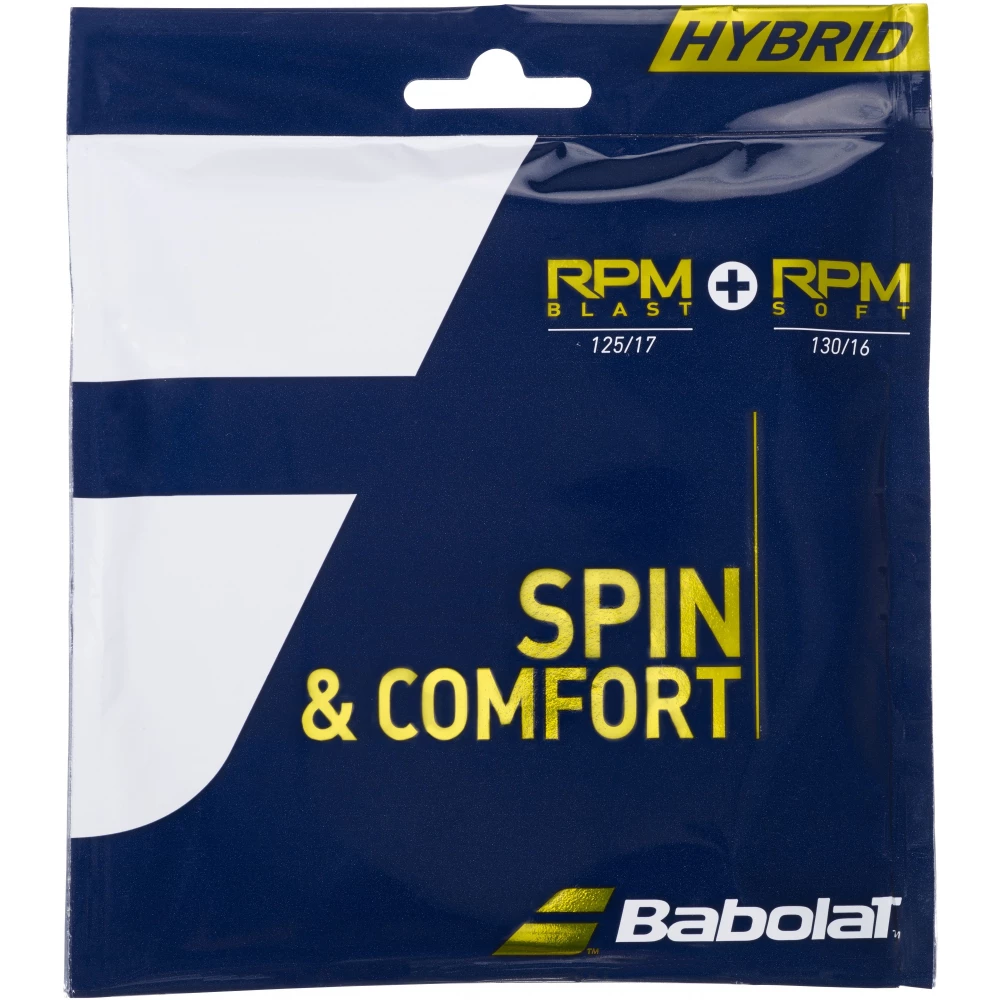 Babolat Black/Grey Hybrid RPM Blast 17g + RPM Soft 16g Tennis String (Set)