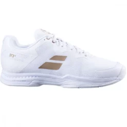Babolat Men’s SFX3 All Court Wimbledon Tennis Shoes (White/Gold)