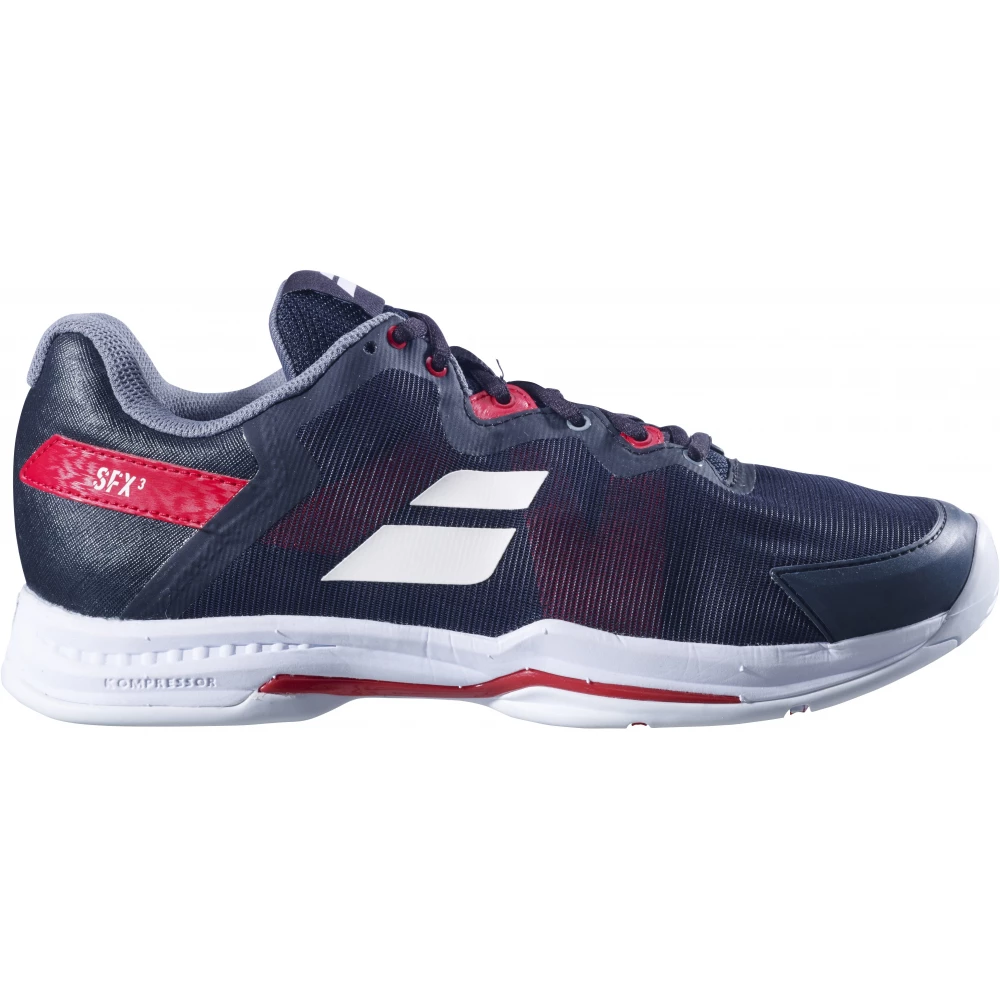 Babolat Men’s SFX3 All Court Tennis Shoes (Black/Poppy Red)