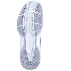 Babolat Women’s SFX3 All Court Tennis Shoes (White/Silver) -Tecnifibre Shop 31S22530 1019 babolat SFX3 womens all court shoes clear white silver sole 1000 1000