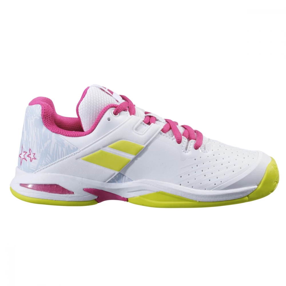 Babolat Junior Propulse All Court Tennis Shoe (White/Red Rose)