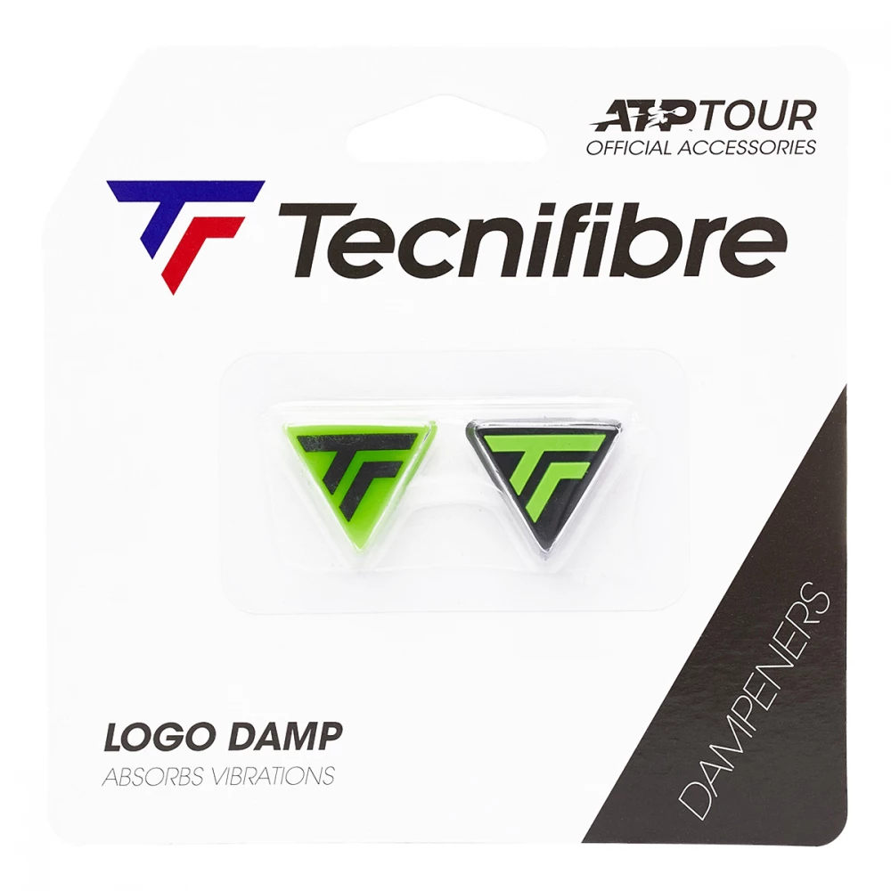 Tecnifibre TF Logo Damp 2 Pack Green/Black Dampeners 3 Tecnifibre TF Logo Damp 2 Pack Green/Black Dampeners