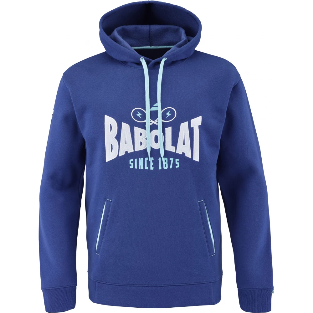 Babolat Men’s Exercise Hooded Tennis Training Sweatshirt (Estate Blue)