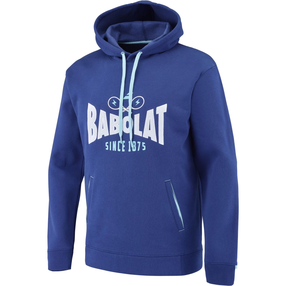 Babolat Men’s Exercise Hooded Tennis Training Sweatshirt (Estate Blue) - Image 2