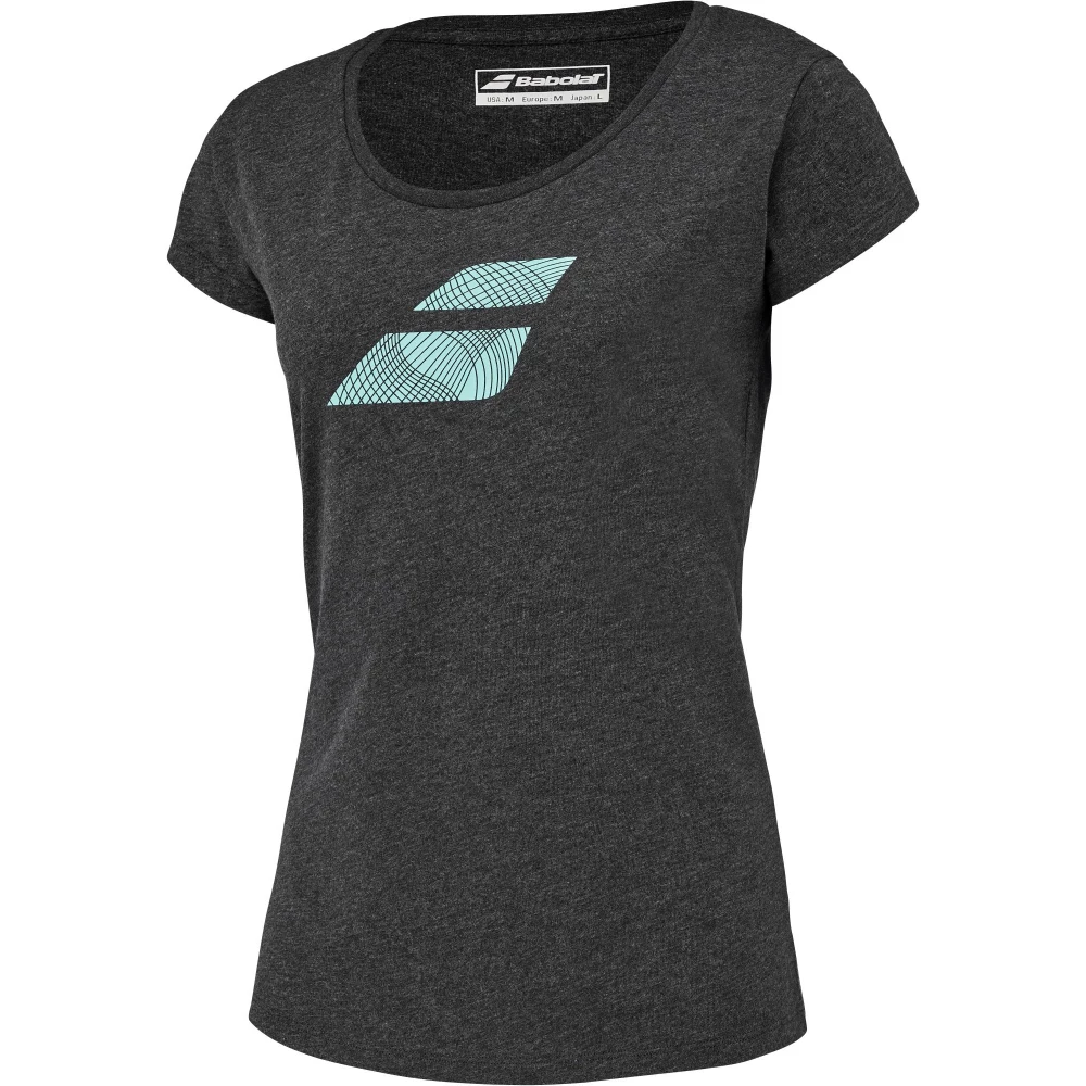 Babolat Women’s Exercise Flag Tennis Training Tee (Black Heather) 4 Babolat Women’s Exercise Flag Tennis Training Tee (Black Heather) - Image 2