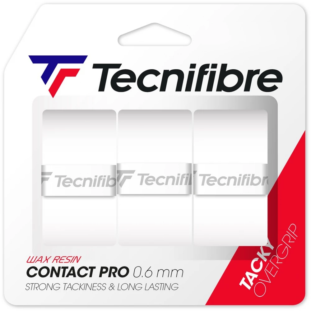 Tecnifibre Contact Pro Overgrip 3-Pack (White) 3 Tecnifibre Contact Pro Overgrip 3-Pack (White)