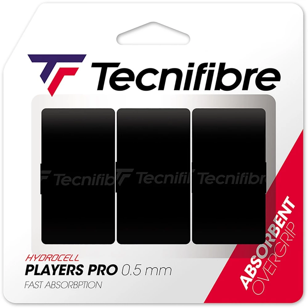 Tecnifibre Players Pro Overgrip 3-Pack (Black) 3 Tecnifibre Players Pro Overgrip 3-Pack (Black)
