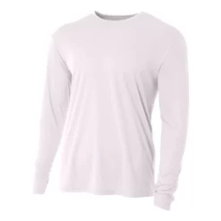 A4 Men’s Performance Long Sleeve Crew (White)