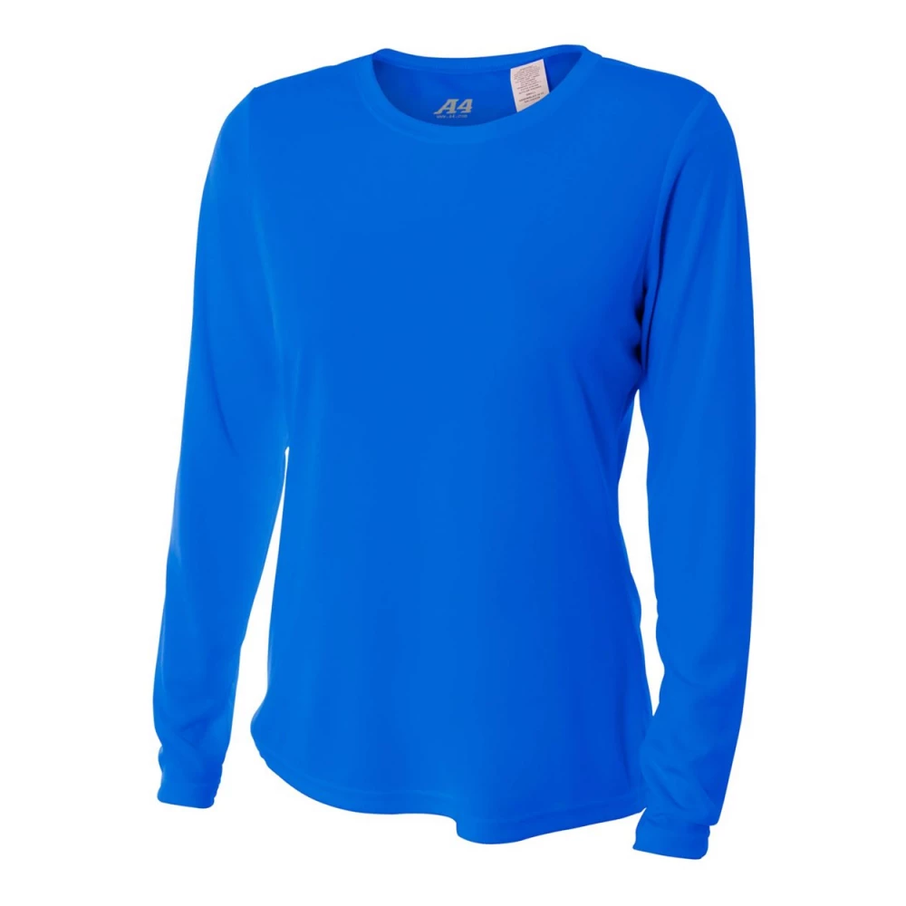 A4 Women’s Performance Long-Sleeve Crew Neck Shirt (Royal) 3 A4 Women’s Performance Long-Sleeve Crew Neck Shirt (Royal)