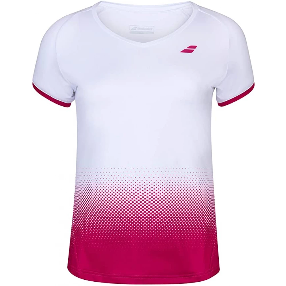 Babolat Girls Compete Cap Sleeve Tennis Top With Performance Polyester (White/Vivacious Red) 3 Babolat Girls Compete Cap Sleeve Tennis Top With Performance Polyester (White/Vivacious Red)