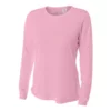 A4 Women’s Performance Long-Sleeve Crew Neck Shirt (Pink)