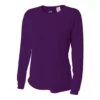 A4 Women’s Performance Long-Sleeve Crew Neck Shirt (Purple)