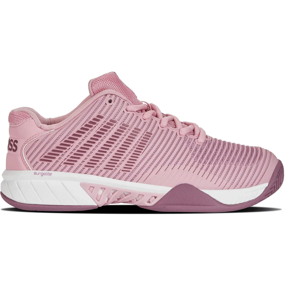 K-Swiss Women’s Hypercourt Express 2 Wide Tennis Shoes (Pink/Grape Nectar/Orchid Haze)
