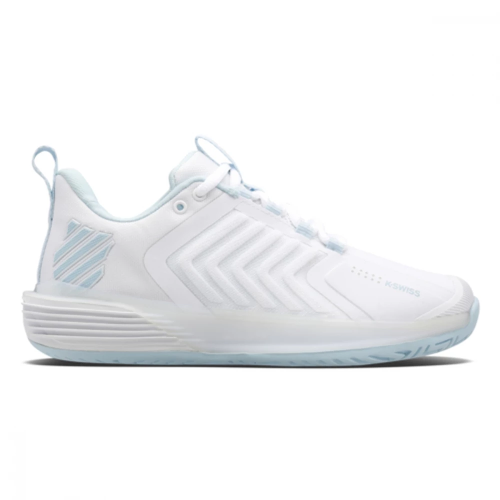 K-Swiss Women’s Ultrashot 3 Tennis Shoes (White/Blue Glow) 3 K-Swiss Women’s Ultrashot 3 Tennis Shoes (White/Blue Glow)
