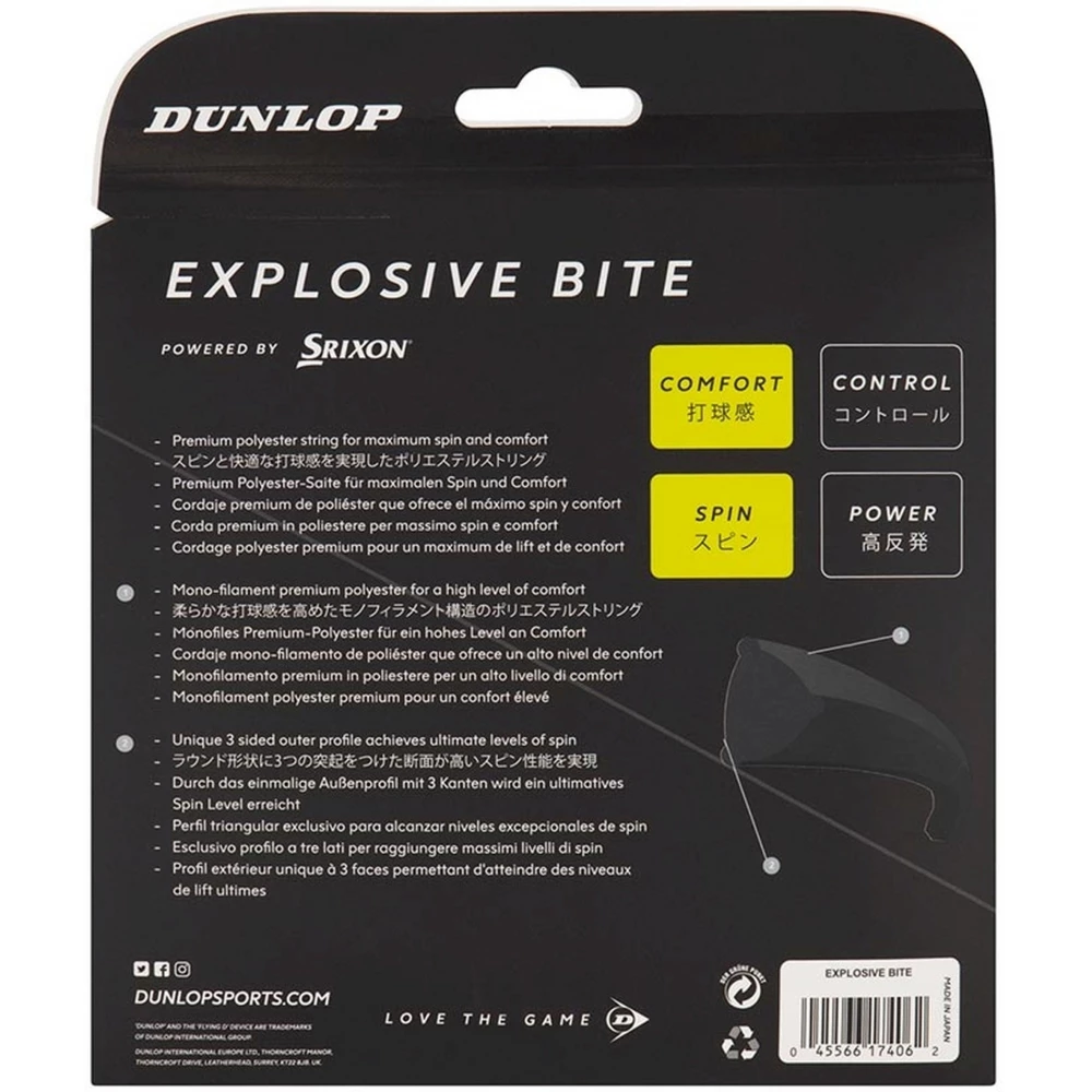 Dunlop Explosive Bite Yellow 17g Tennis String (Set) - Image 2