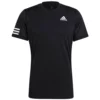 Adidas Men’s Club 3 Stripe Tennis Tee (Black/White) -Tecnifibre Shop GL5403 adidas Mens Club Three Stripe Tennis Tee Black with White Stripes Front 1000 1000
