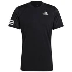 Adidas Men’s Club 3 Stripe Tennis Tee (Black/White)