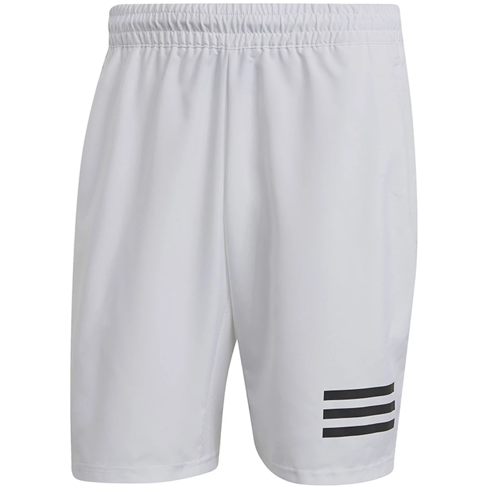 Adidas Men’s Club 9 Inch 3 Stripe Shorts (White/Black)