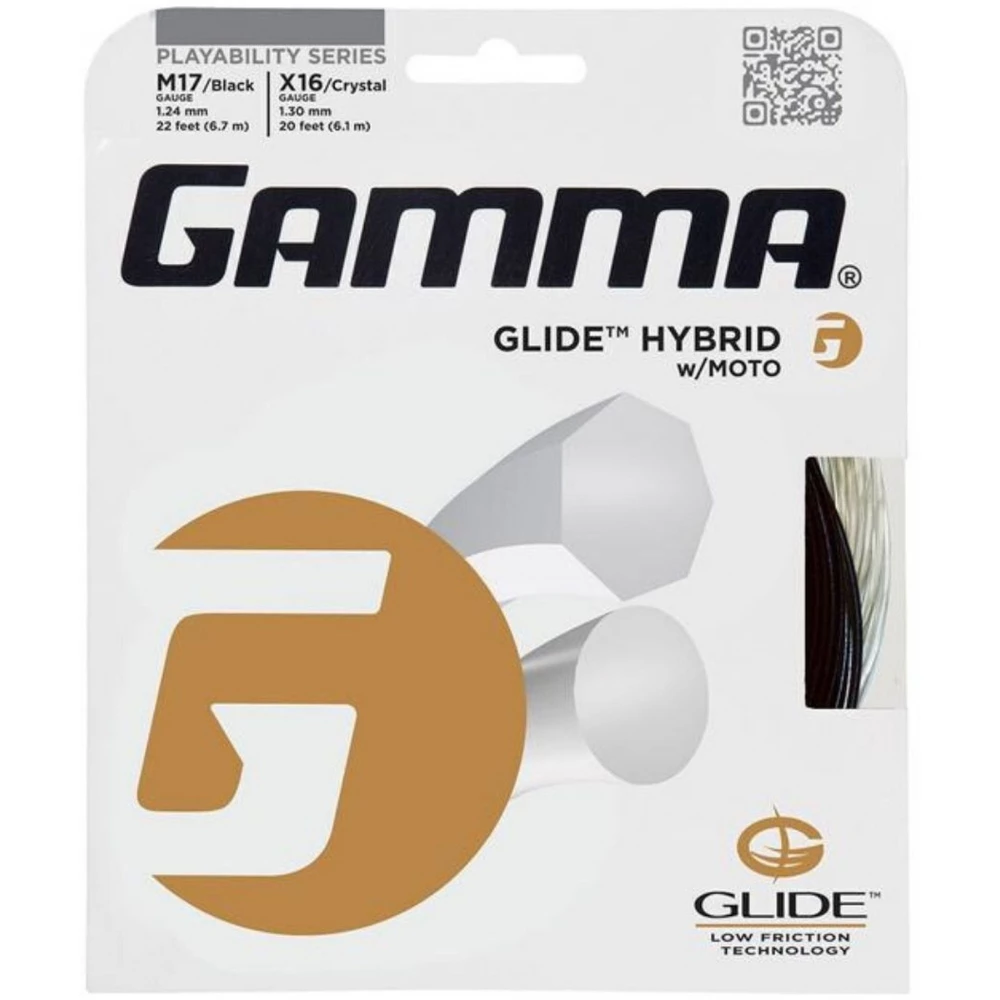 Gamma Glide Hybrid With Moto 17/16g Tennis String (Set)
