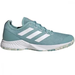 Adidas Men’s CourtFlash Tennis Shoes (White/White/Mint)