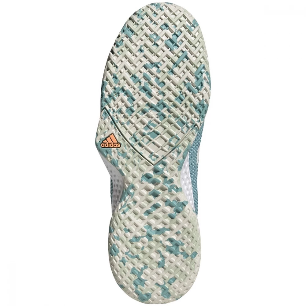 Adidas Men’s CourtFlash Tennis Shoes (White/White/Mint) 4 Adidas Men’s CourtFlash Tennis Shoes (White/White/Mint) - Image 2