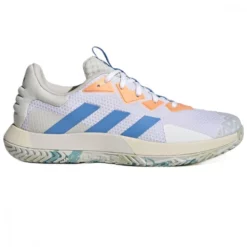 Adidas Men’s Solematch Control Tennis Shoes (White/Pulse Blue/Orbit Grey)