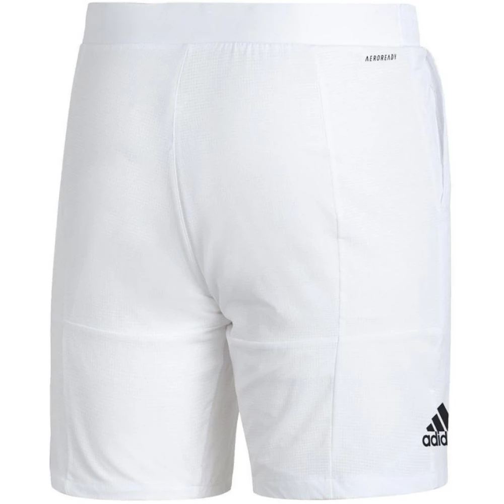 Adidas Men’s Ergo 7 Inch Tennis Shorts (White/Black) - Image 2