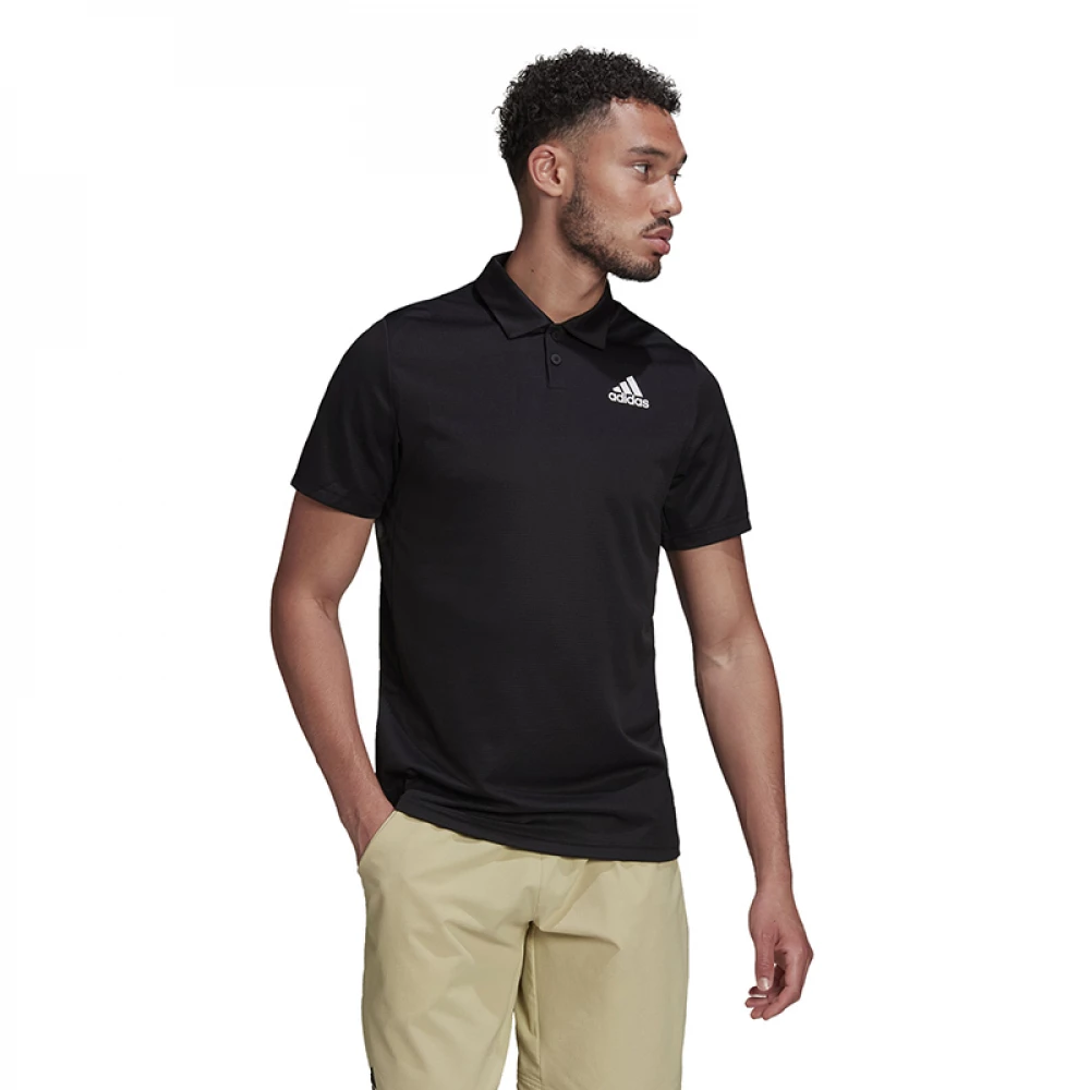 Adidas Men’s Heat.RDY Tennis Polo (Black) 4 Adidas Men’s Heat.RDY Tennis Polo (Black) - Image 2