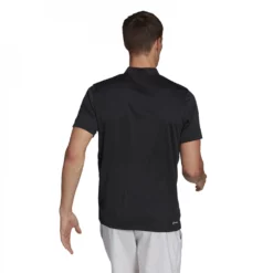 Adidas Men’s Club Henley Tennis Polo (Black) -Tecnifibre Shop HF1813 Adidas Mens Club Henley Tennis Polo Black Back 1000 1000