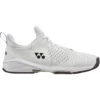 Yonex Unisex Power Cushion Sonicage 3 Wide Tennis Shoes (White/Black) -Tecnifibre Shop STS3WWBK Yonex Unisex Power Cushion Sonicage 3 Wide Tennis Shoes White Black a 1000 1000