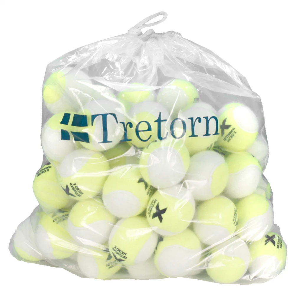 Tretorn Micro-X Pressureless Tennis Balls, Yellow/White (Bag Of 72)