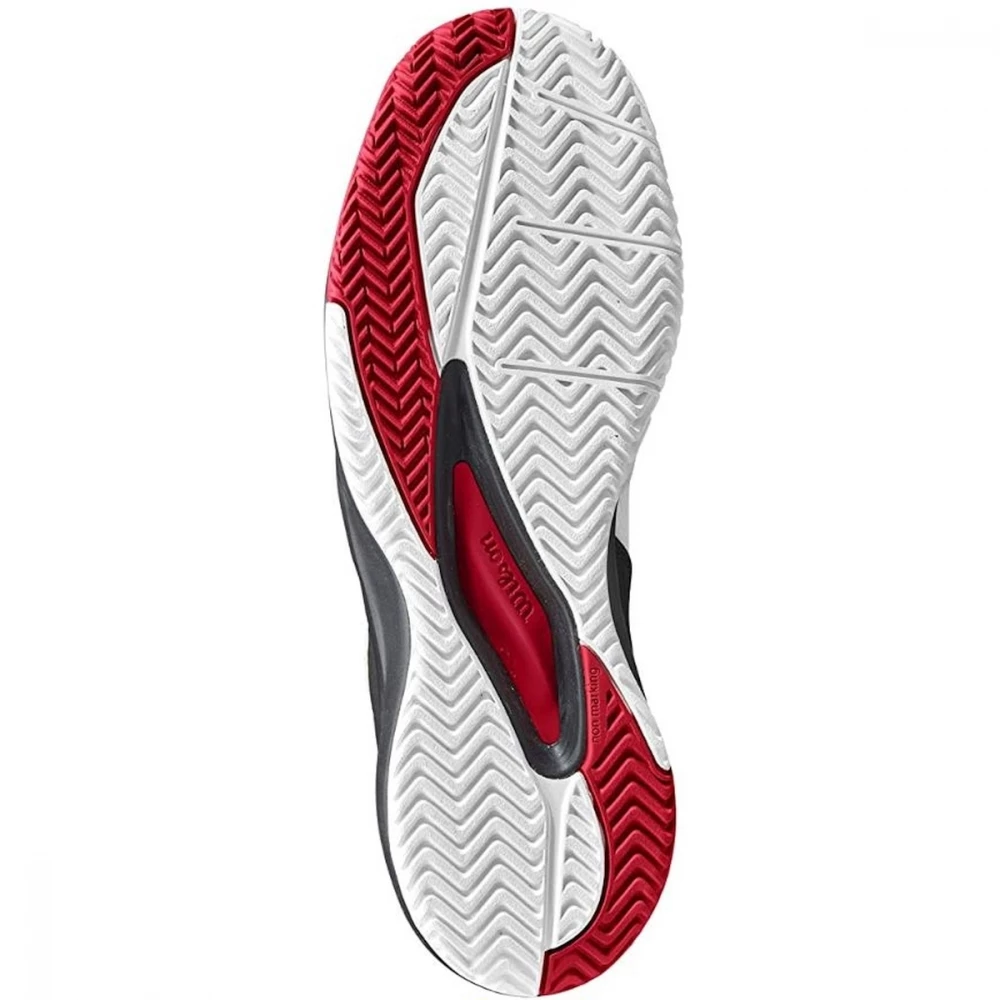 Wilson Men’s Rush Pro ACE Tennis Shoes (White/Black/Poppy Red) - Image 3