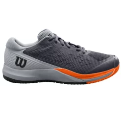 Wilson Men’s Rush Pro ACE Tennis Shoes (Ebony/Quarry/Shocking Orange)