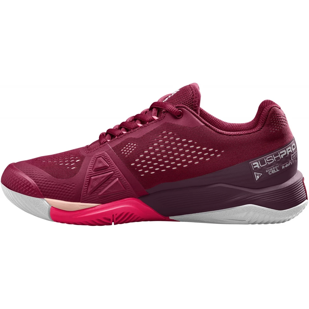 Wilson Women’s Rush Pro 4.0 Tennis Shoes (Beet Red/White/Tropical Peach) 4 Wilson Women’s Rush Pro 4.0 Tennis Shoes (Beet Red/White/Tropical Peach) - Image 2