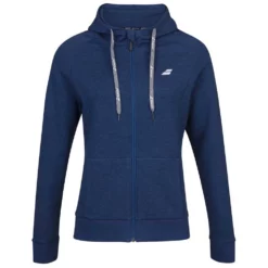 Babolat Women’s Exercise Hooded Tennis Training Jacket (Estate Blue/Heather)
