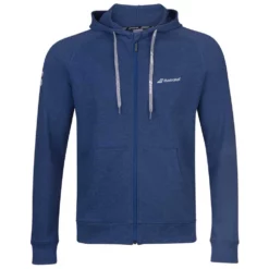 Babolat Men’s Exercise Hooded Tennis Training Jacket (Estate Blue/Heather)