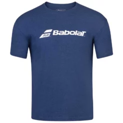 Babolat Men’s Exercise Crew Neck Tennis Training Tee (Estate Blue/Heather)