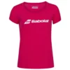 Babolat Women’s Exercise Tennis Training Tee (Red Rose/Heather) -Tecnifibre Shop babolat exercise logo tennis training tee red rose heather 1000 1000
