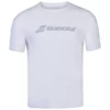 Babolat Men’s Exercise Crew Neck Tennis Training Tee (White/White) -Tecnifibre Shop babolat exercise logo white front 1000 1000