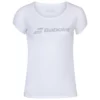 Babolat Girls’ Exercise Tennis Training Tee (White/White) -Tecnifibre Shop babolat exercise tennis training tee white 1000 1000
