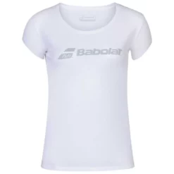 Babolat Girls’ Exercise Tennis Training Tee (White/White)