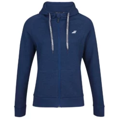 Babolat Girl’s Exercise Hooded Tennis Training Jacket (Estate Blue/Heather)
