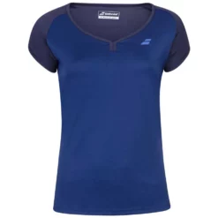 Babolat Girl’s Play Cap Sleeve Tennis Tee (Estate Blue)