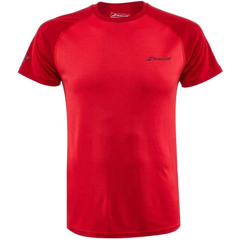 Babolat Men’s Play Crew Neck Tennis Training Tee (Tomato Red) 3 Babolat Men’s Play Crew Neck Tennis Training Tee (Tomato Red)